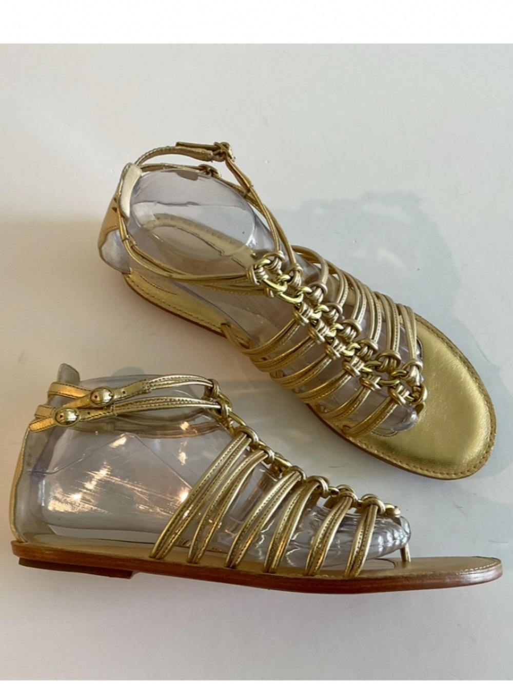 COACH Gillian Gladiator Gold Sandal Size 9.5
